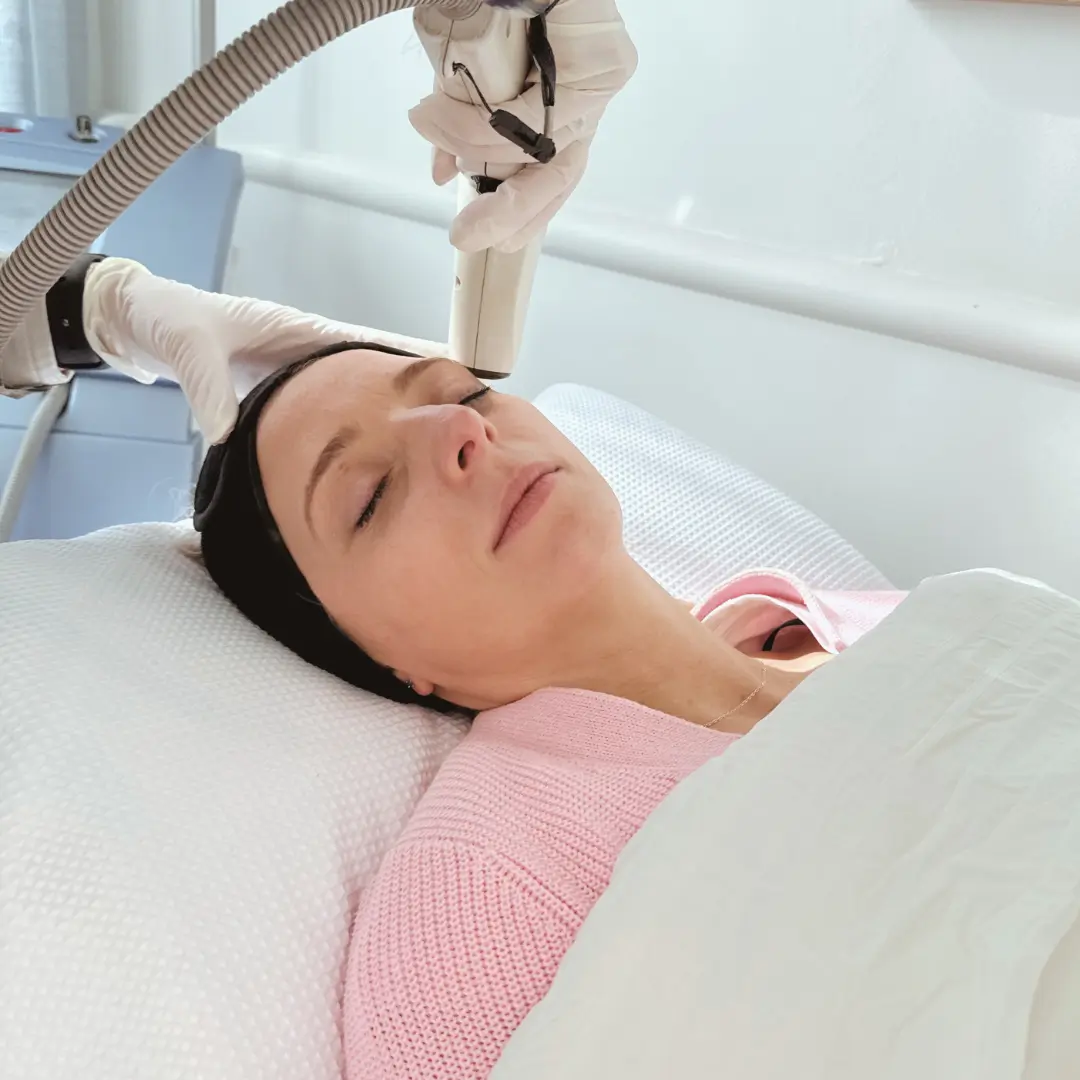 Kathryn Coen, Dermal Clinician, performing a facial treatment at Aesthetica Image Centre